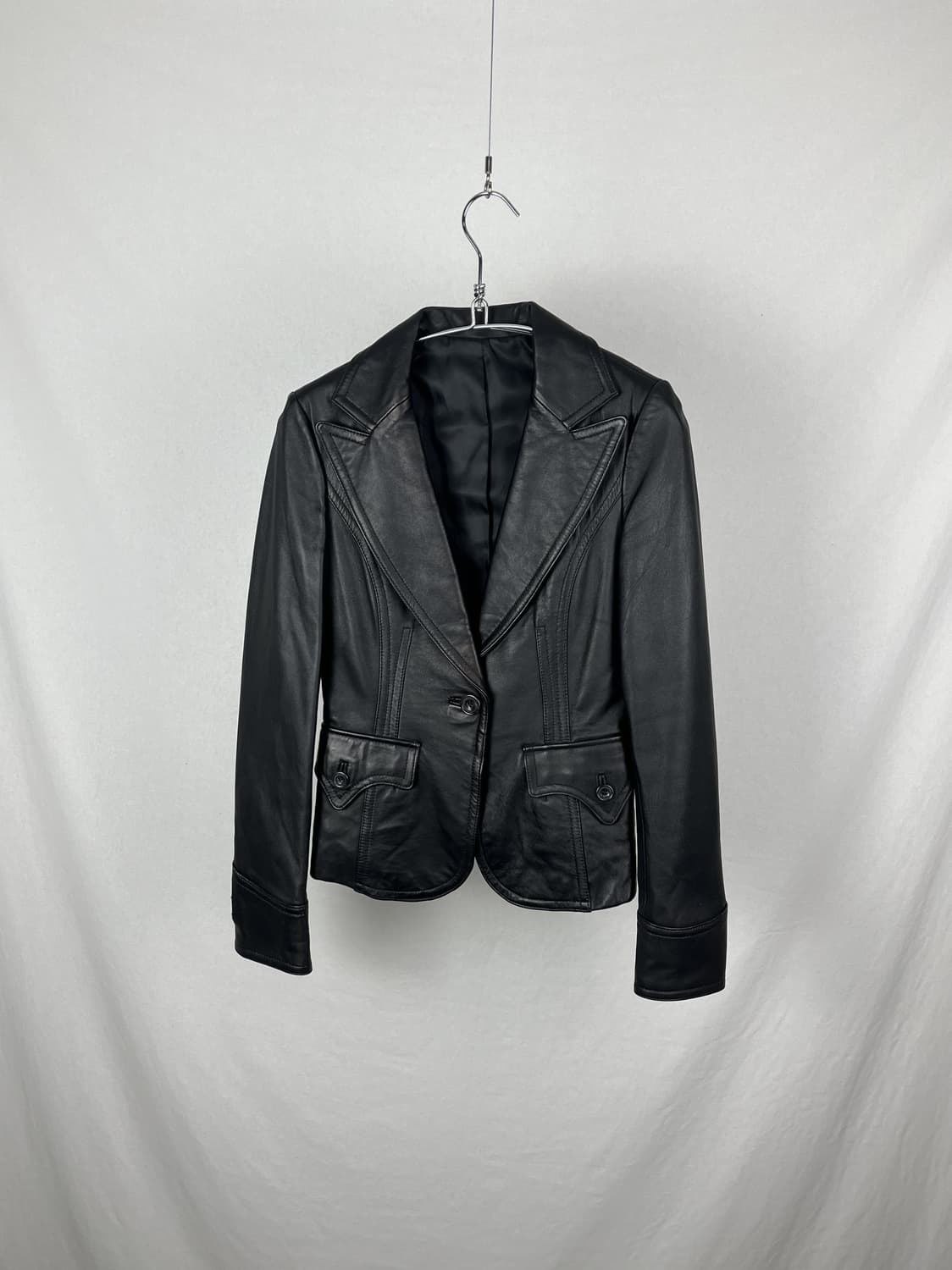 Vintage 램스킨 웨스턴 레더 블레이저 상품이미지1