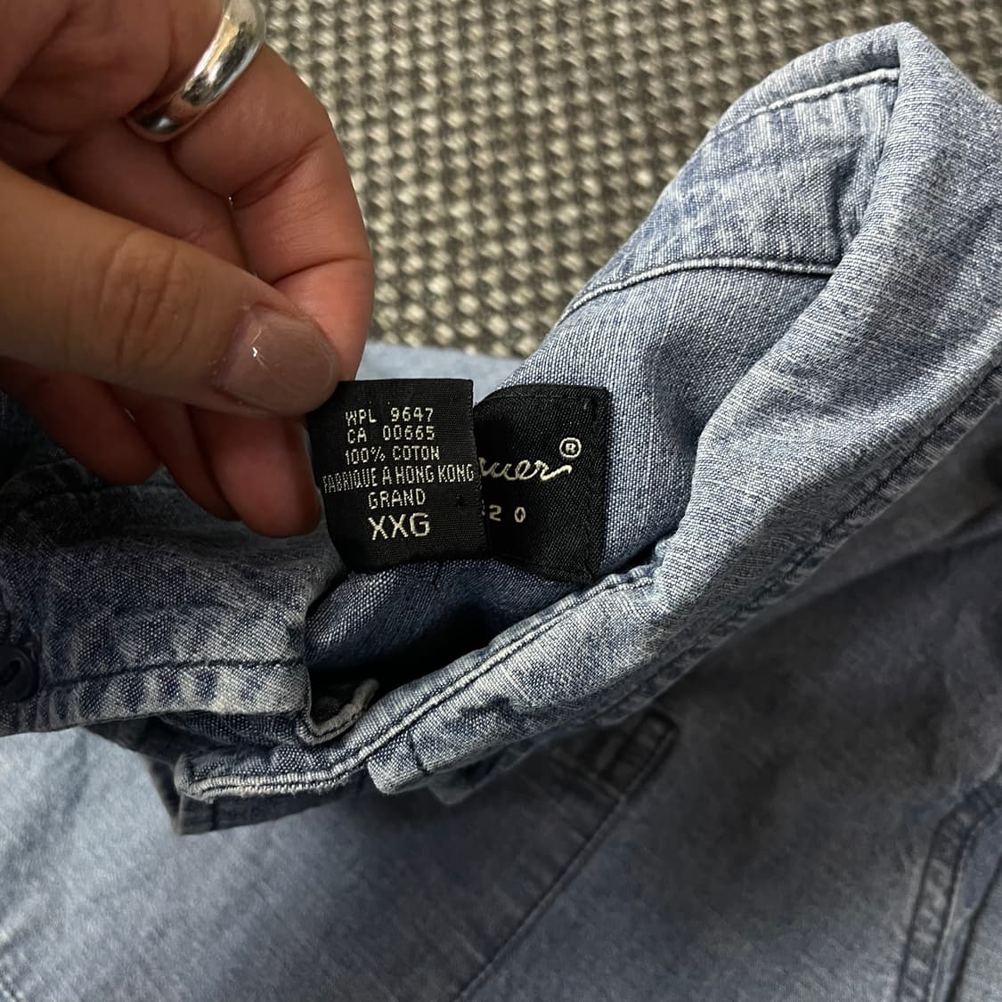 에디바우어 연청 원포켓 데님 셔츠 2XL 상품이미지5