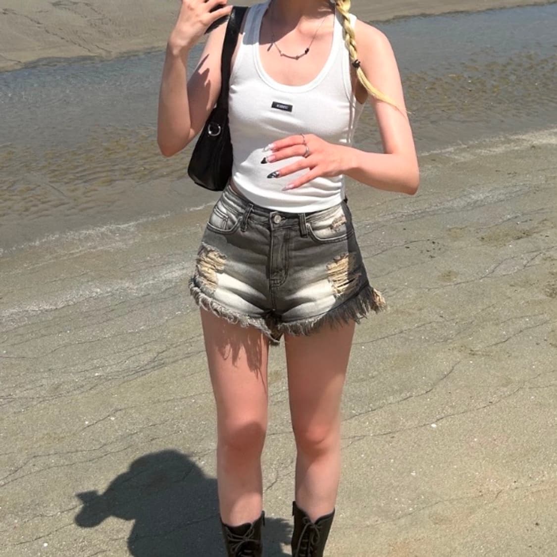 보헴서 데미지 워싱 쇼츠 s 23ver 상품이미지1