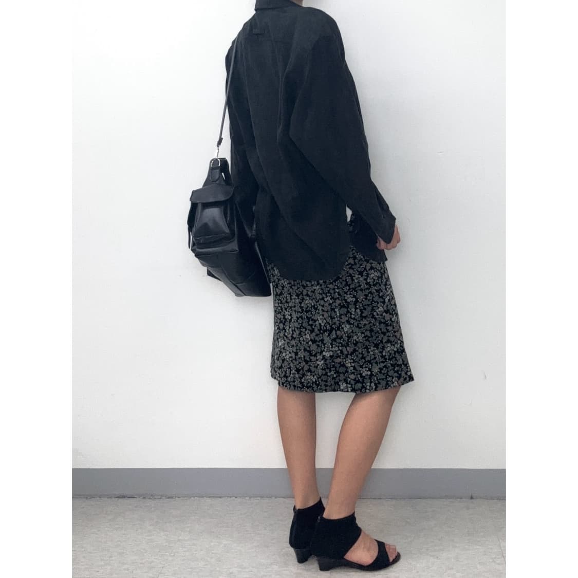 빈티지 블랙 벨벳 셔츠 상품이미지3