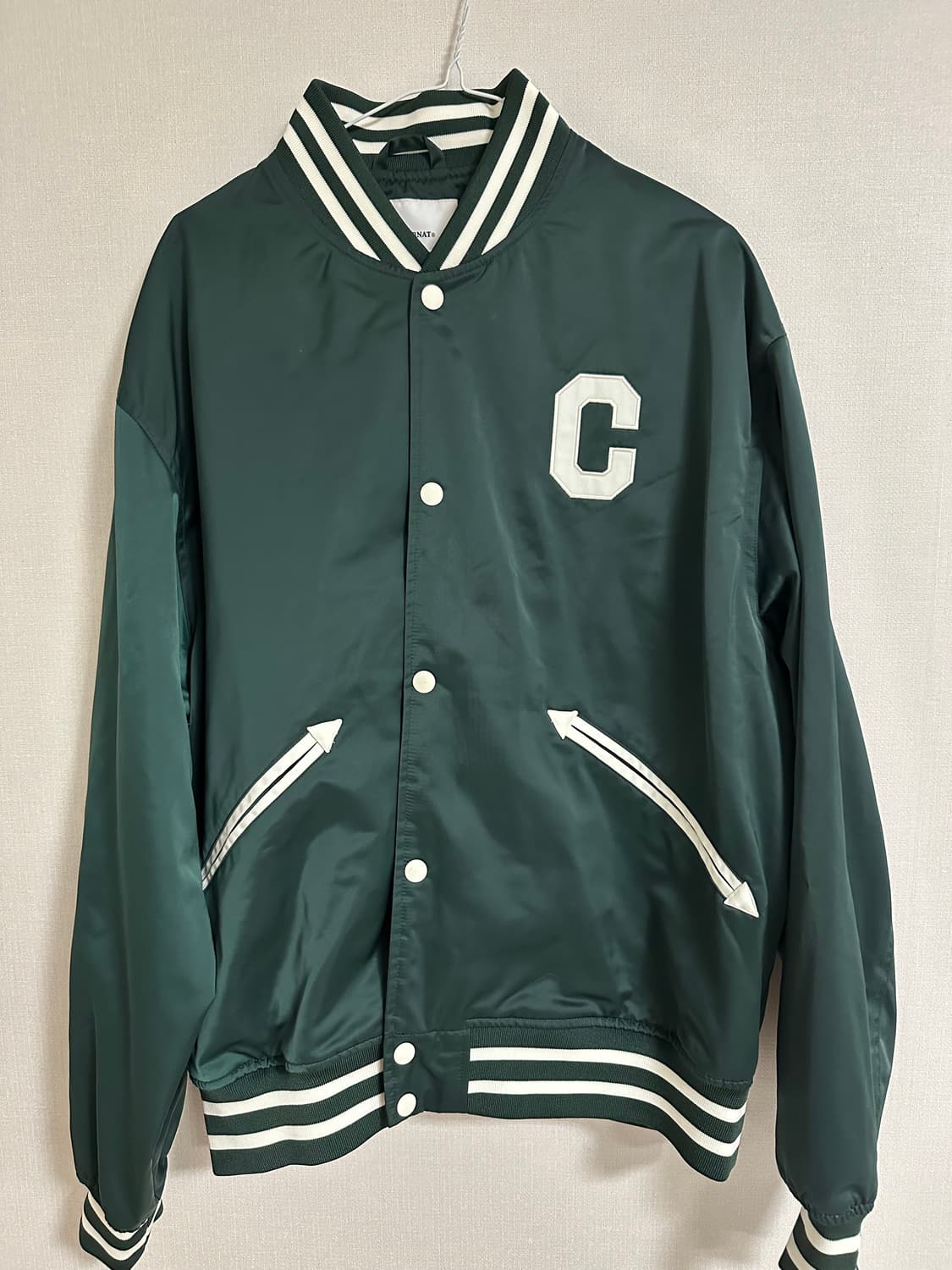 커버낫 C로고 나일론 바시티 자켓 그린 XL 상품이미지1