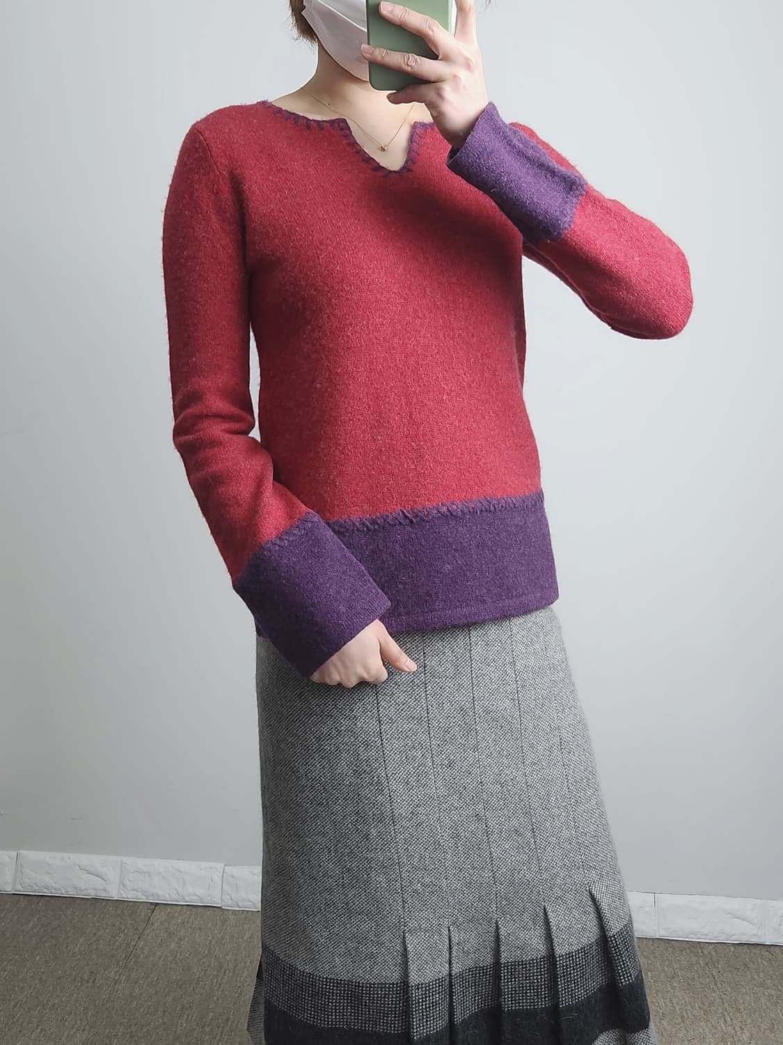 투톤 스티치 니트 상품이미지2