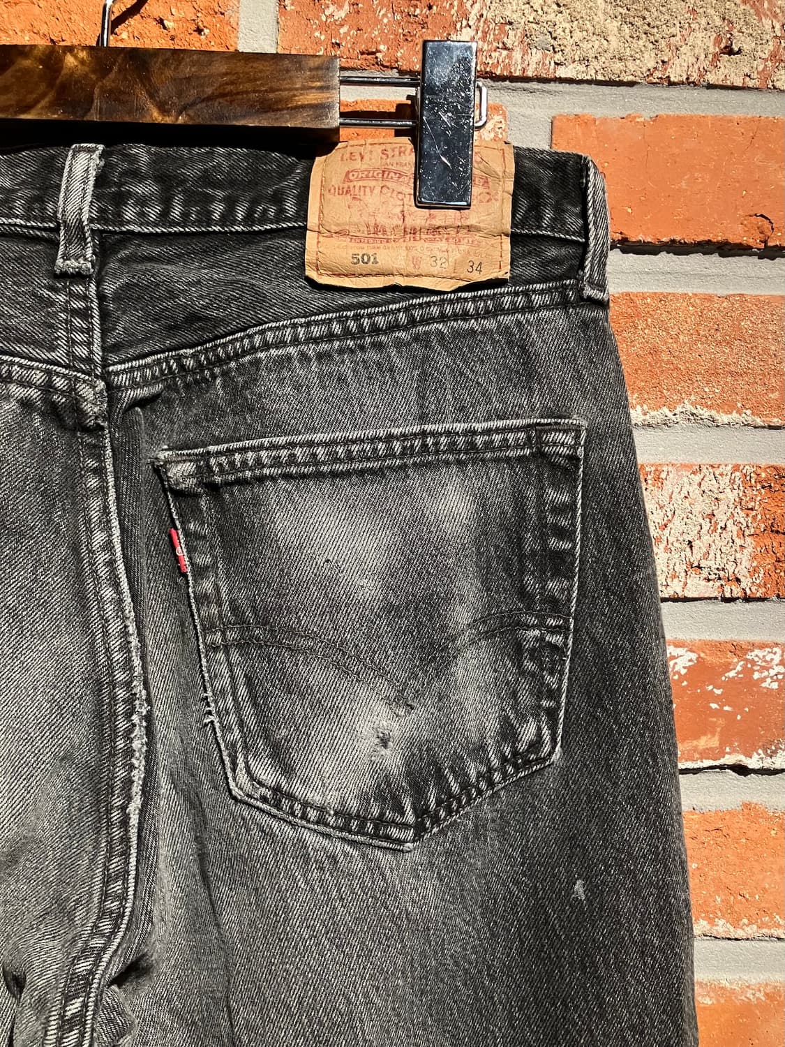 90s USA 빈티지 리바이스 501 블랙 데님 팬츠 상품이미지6