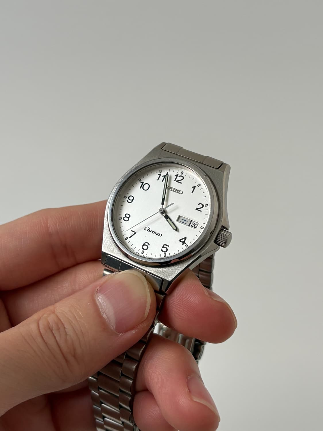 1980s Chronos Arabic Index Silver Quartz 상품이미지4