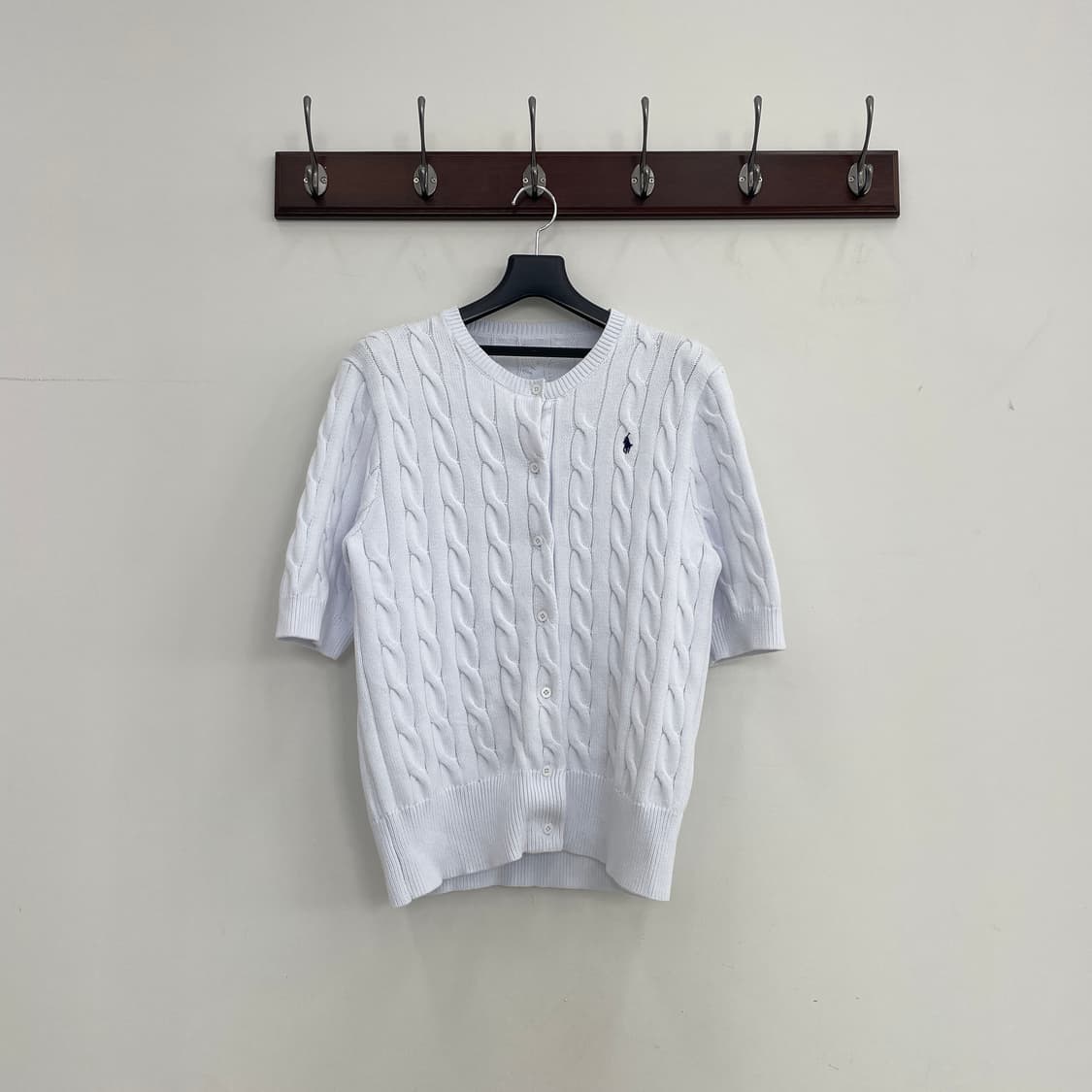 폴로 랄프로렌 케이블 반팔 니트 가디건 상품이미지1