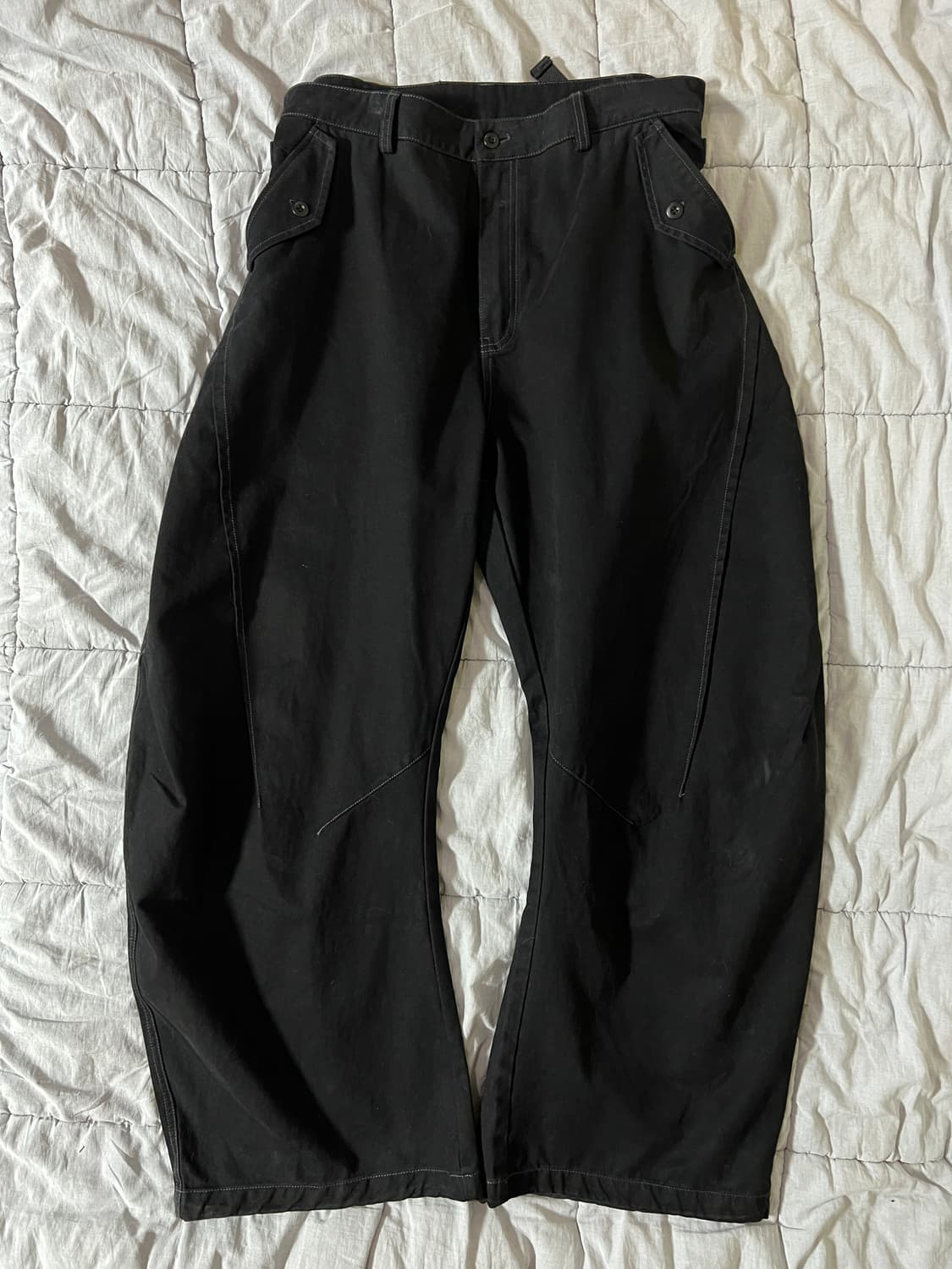 인템포무드 뉴하운 커브드팬츠 블랙 xl 상품이미지2