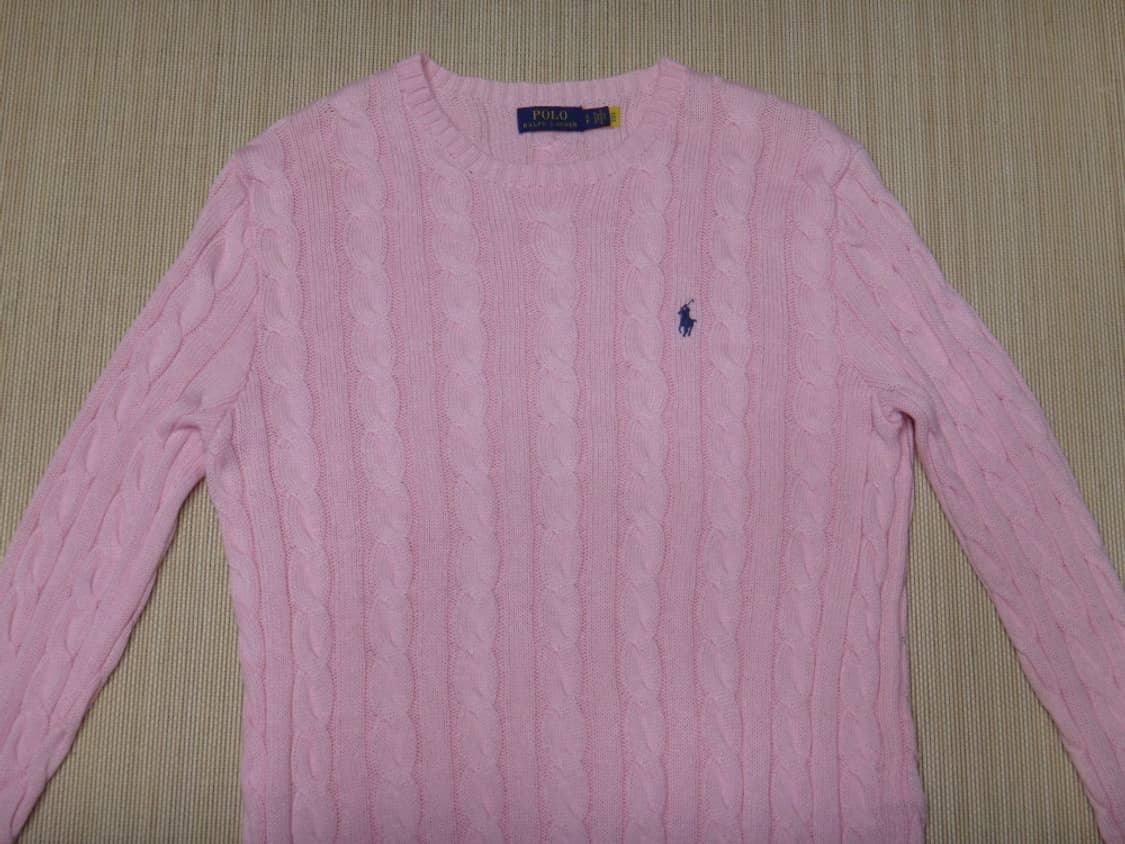 (M/95) 폴로랄프로렌 남성 라운드 꽈배기 면 니트 상품이미지3