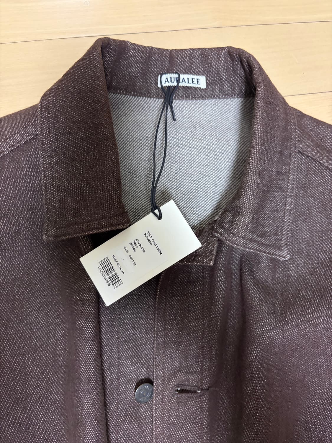 오라리 21aw 브라운 데님 블루종 상품이미지3