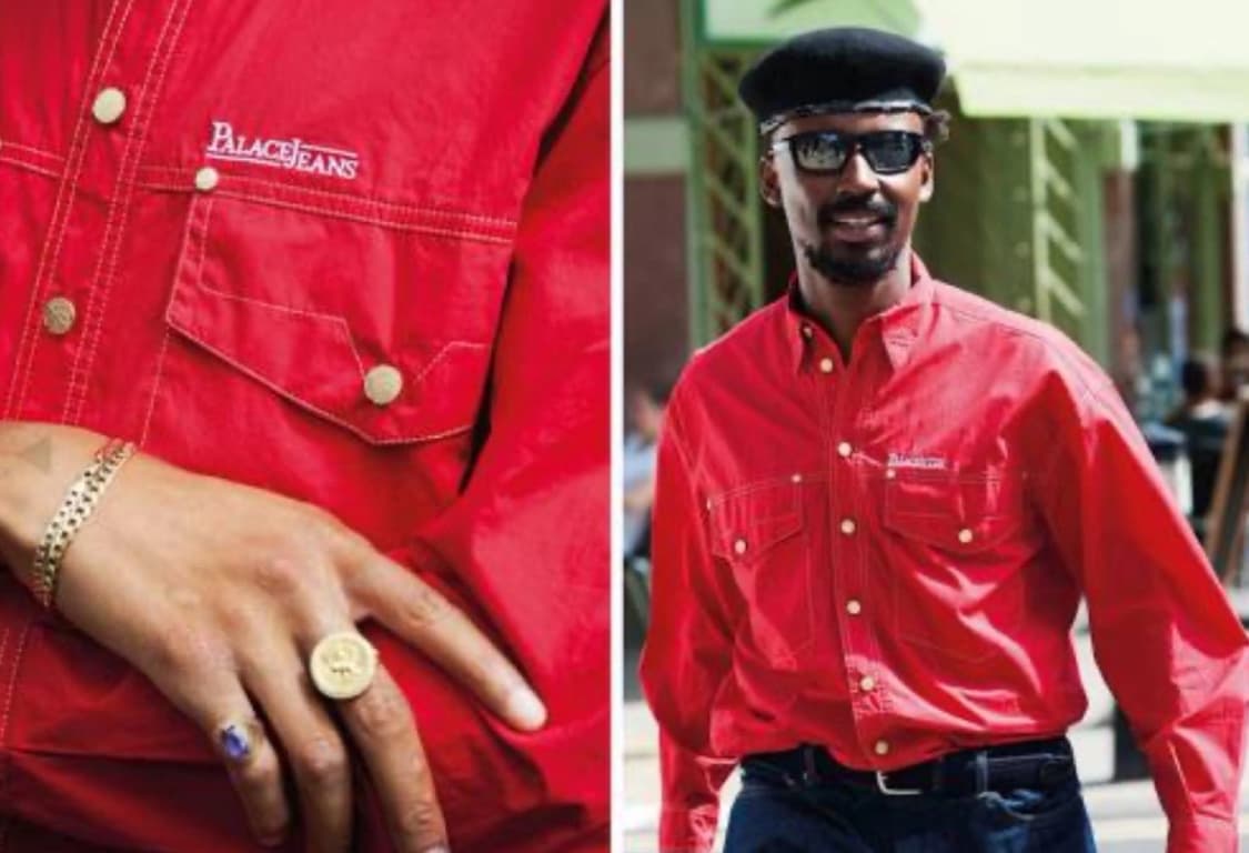 팔라스 셔츠 판매합니다 레드컬러 사이즈L 상품이미지1