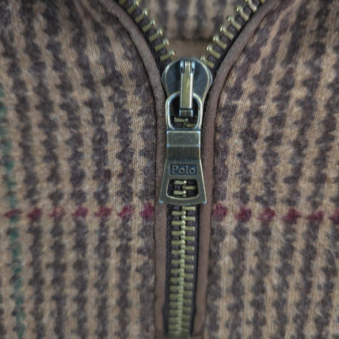 폴로 랄프로렌 브라운 체크 하프 집업 니트 상품이미지5