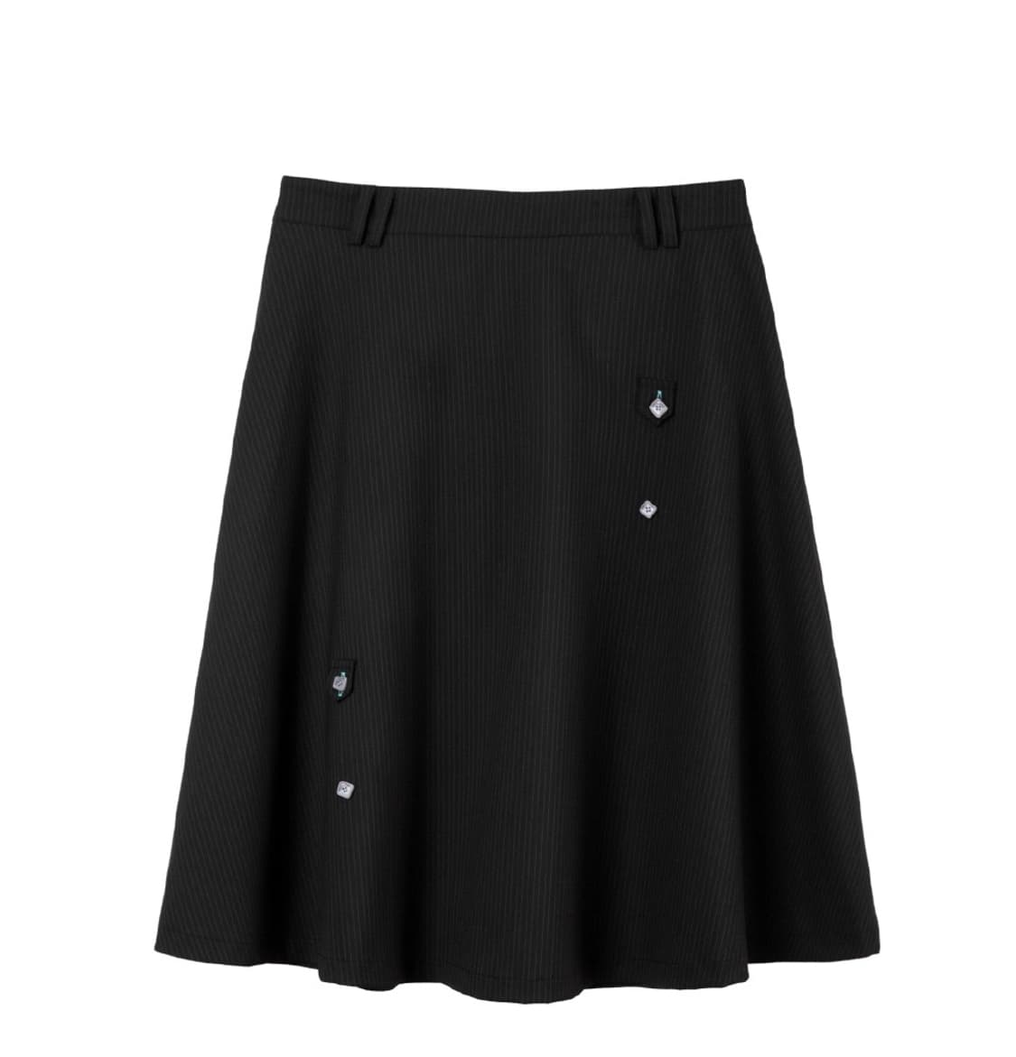 헤레틱 BUTTON FLARED SKIRT black 상품이미지2