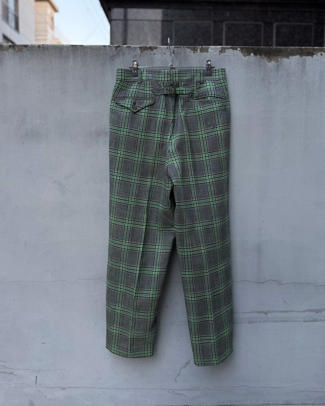 일본빈티지 체크 울 슬랙스 상품이미지3