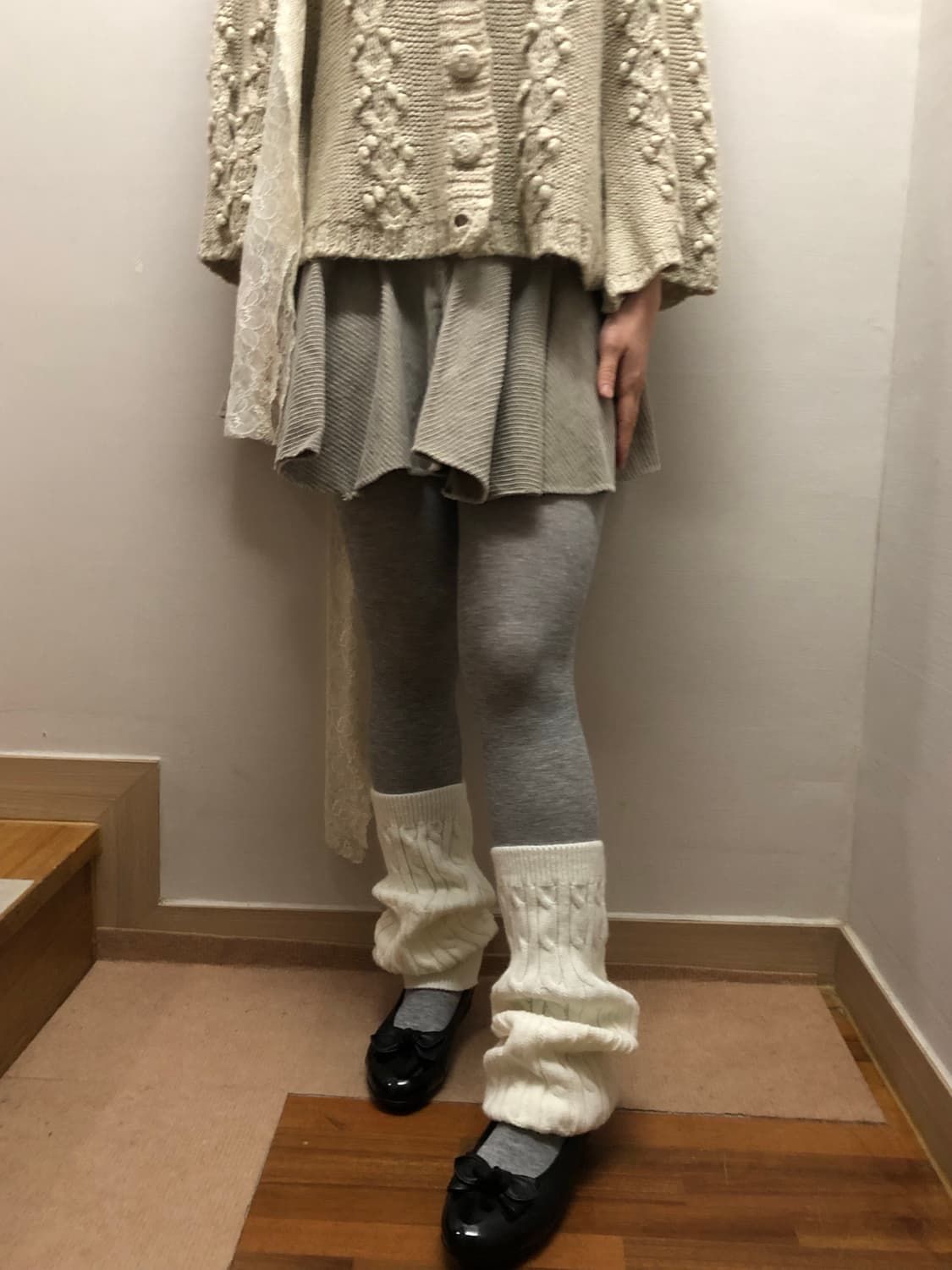 빈티지 베이지 코듀로이 미니 스커트 상품이미지2