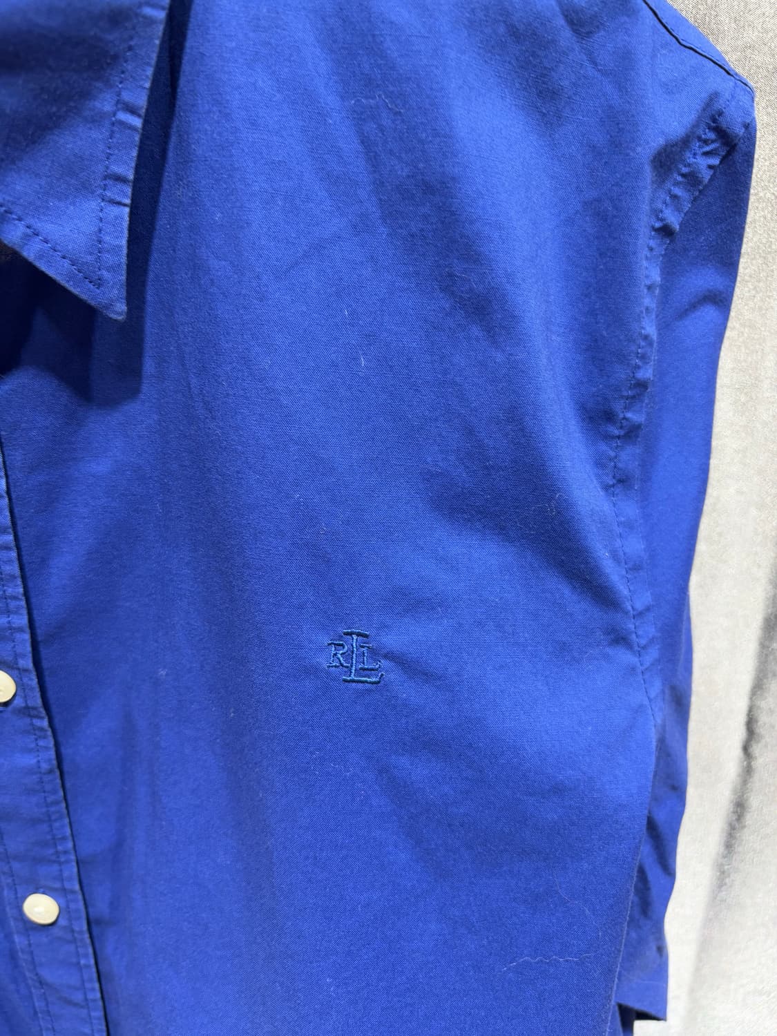 L 폴로랄프로렌 논아이론 딥블루 코튼 셔츠 상품이미지4