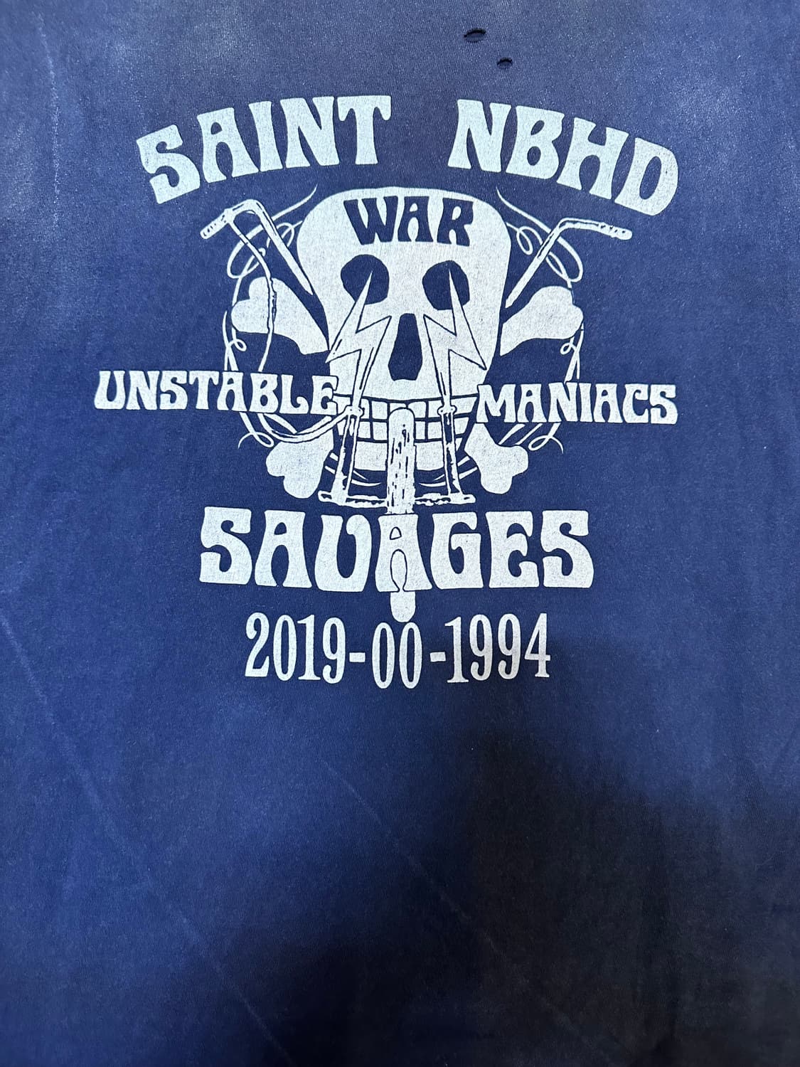 네이버후드 x 세인트 마이클 STHD Saint NBHD 티셔츠 네이비 상품이미지2