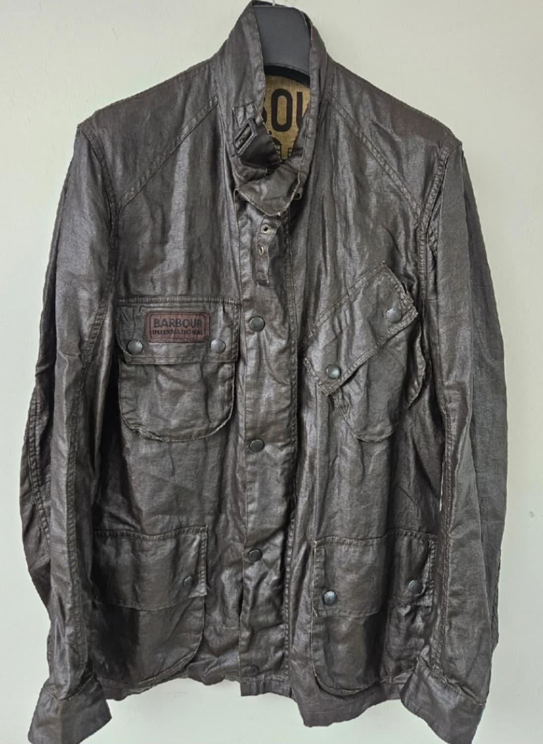 바버 Duralinen코팅 브라운 인터네셔널 린넨 자켓(L) 상품이미지1