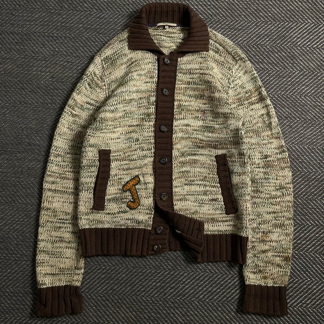 빈폴 진 올드스쿨 빅로고 엘보 패치 니트 집업y 4675 상품이미지5