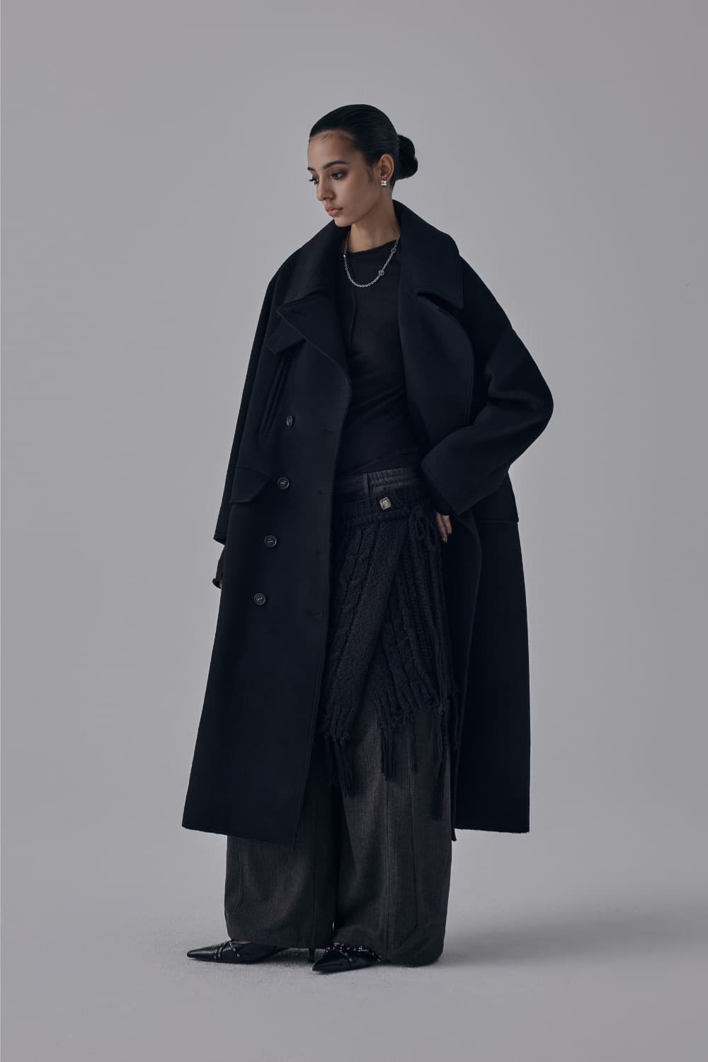 트리밍버드 코트 High Neck Double Button Wool 상품이미지4