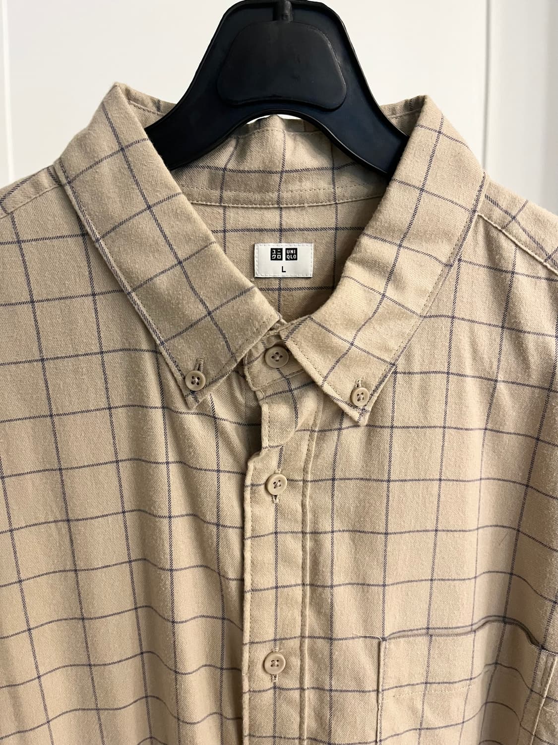 유니클로 베이지 체크 셔츠 상품이미지2