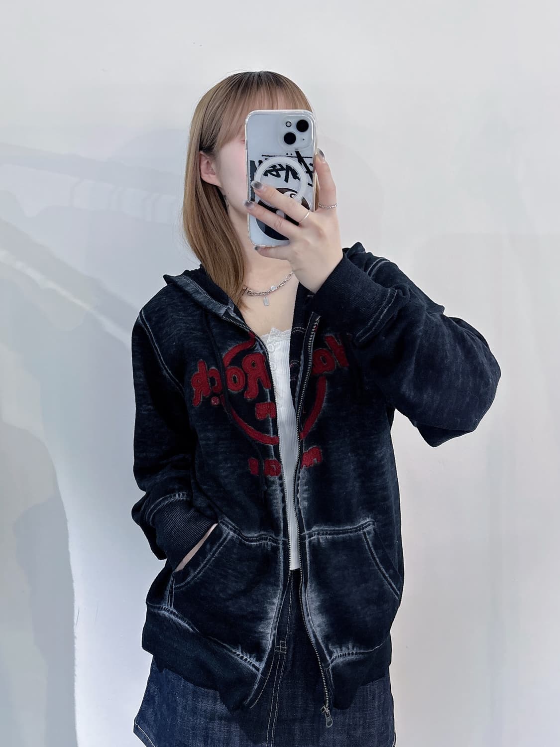 하드락 빅로고 후드집업 상품이미지1