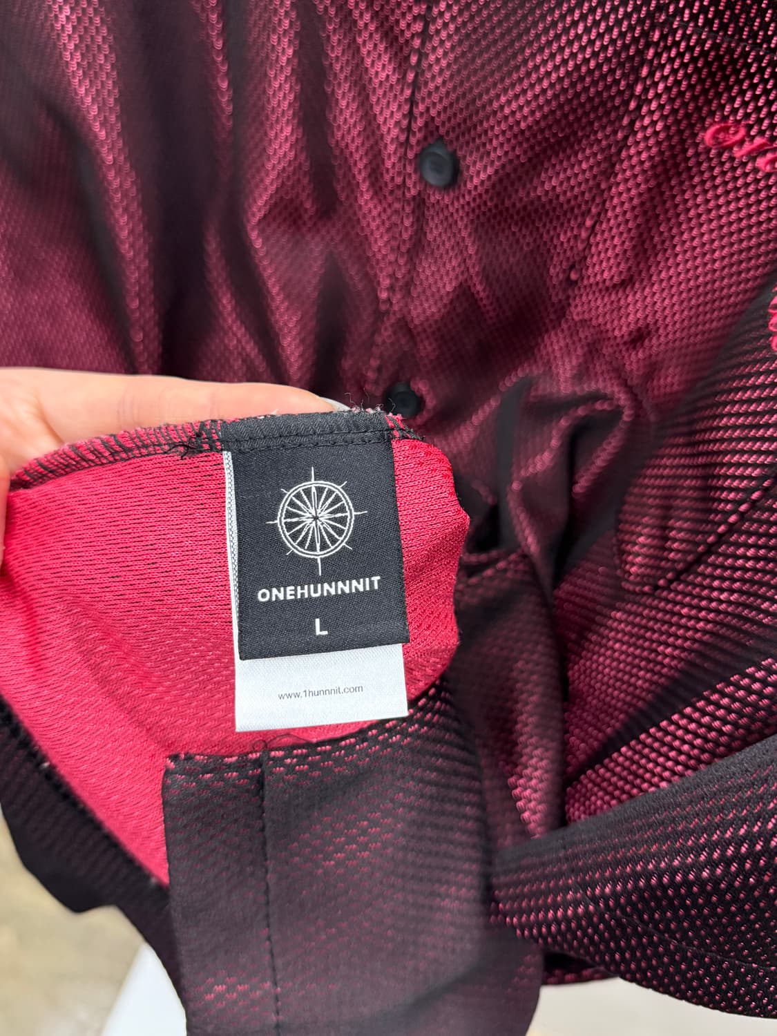 ONEHUNNNIT 반팔 셔츠 L 버건디 상품이미지3