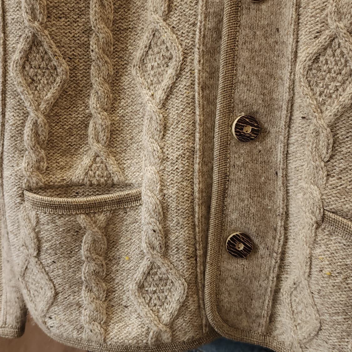 90s 프렌치 핸드메이드 울 가디건 코위찬 헤비울 스웨터 빈티지 니트50 상품이미지7