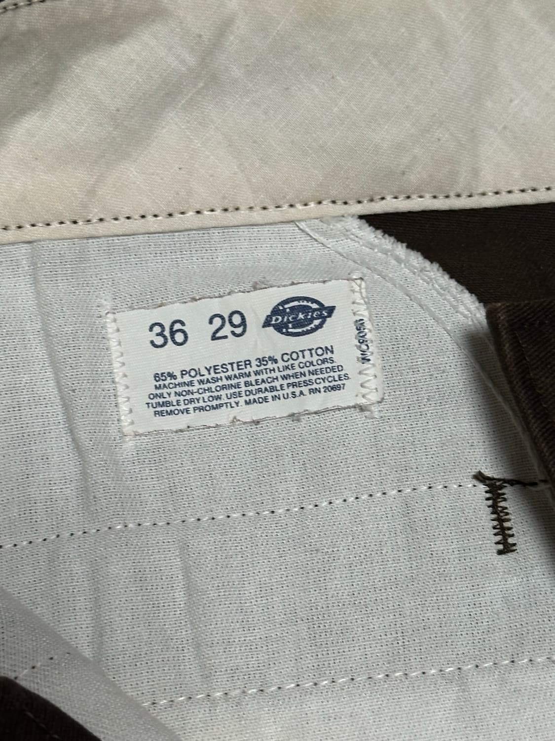 80s 디키즈 874 브라운 36x29 상품이미지4