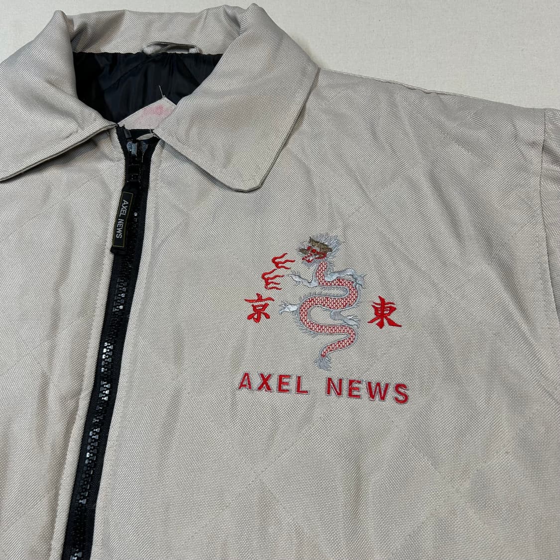 XL) AXEL NEWS 드래곤 자수 퀼팅 블루종 자켓 상품이미지3