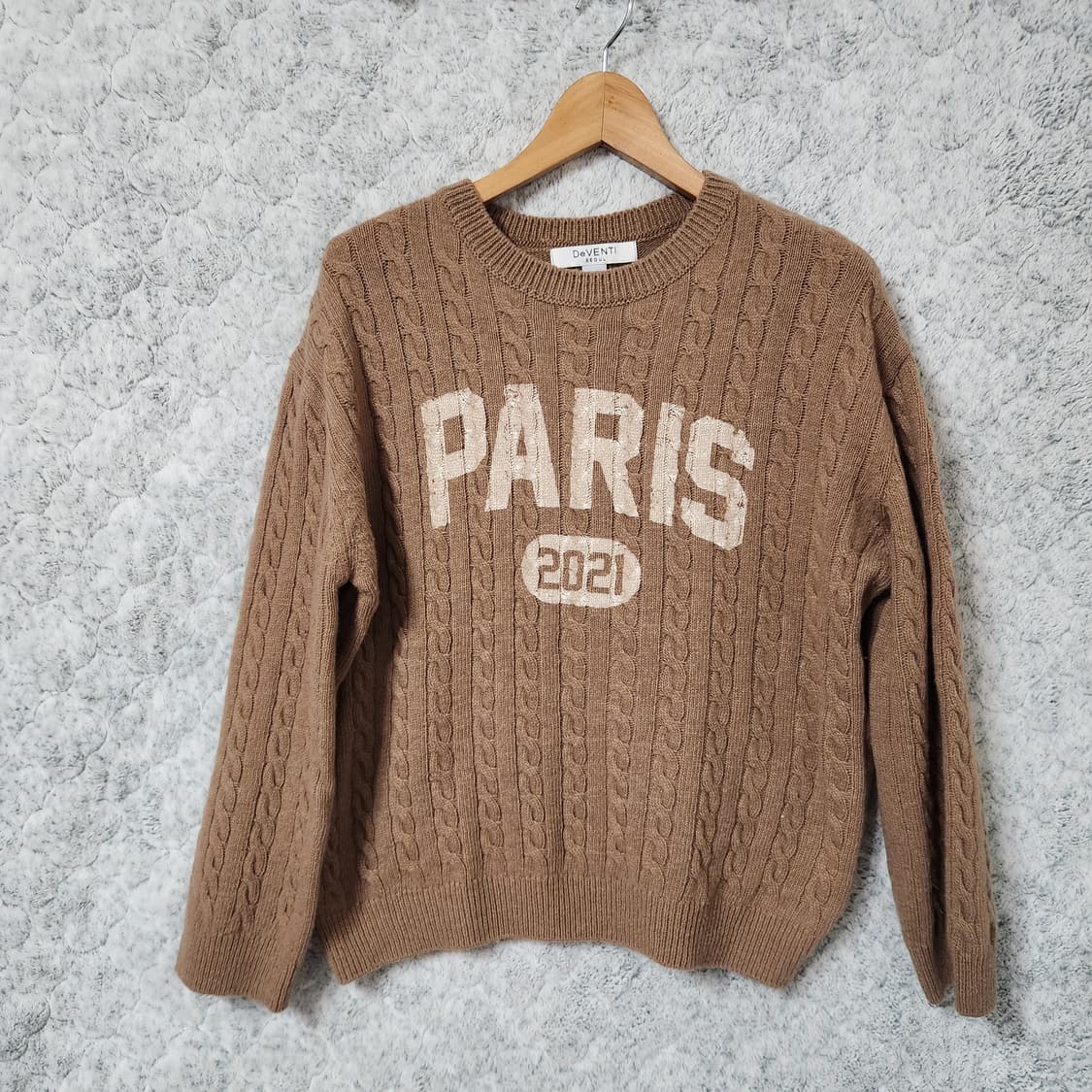 J63 [F] De VENTI 빈티지프린팅 꽈배기니트
 상품이미지1