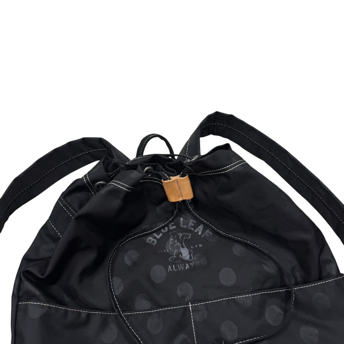 블루리프 도트 땡땡이 드로우 스트링 백팩 가방 블랙 상품이미지2
