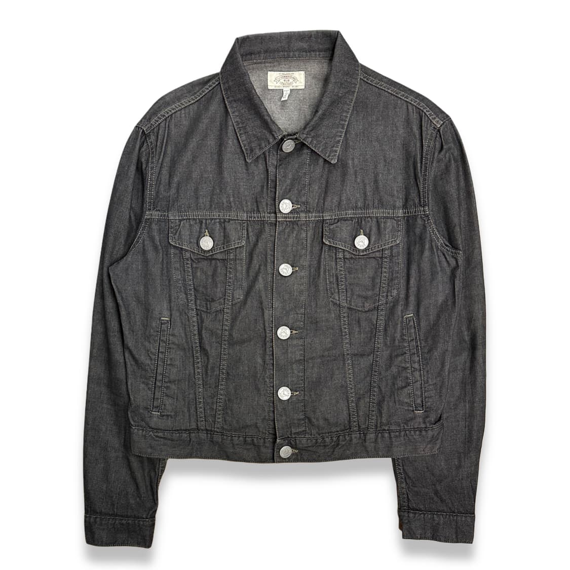 00s Armani Jeans 블랙 트러커 데님 자켓 L 상품이미지1