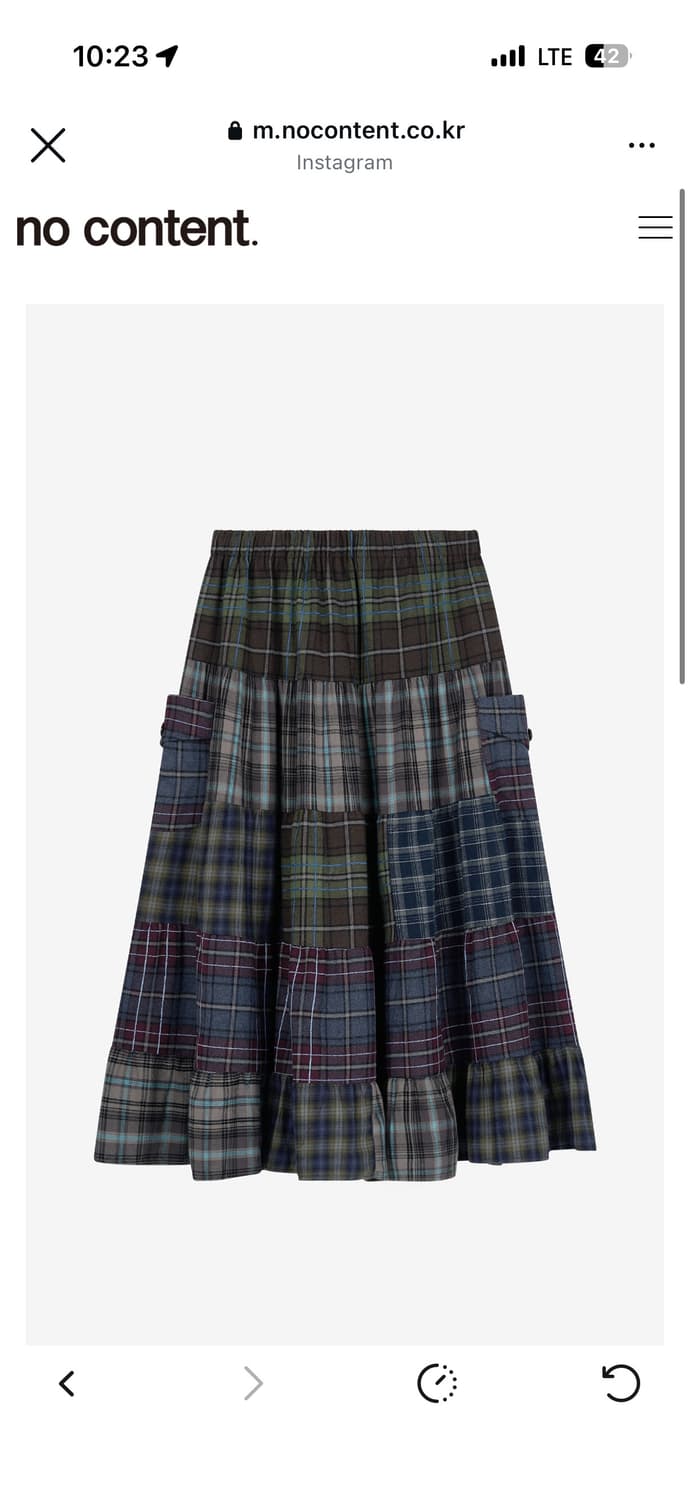 노컨텐츠 보호 체크 스커트 상품이미지2