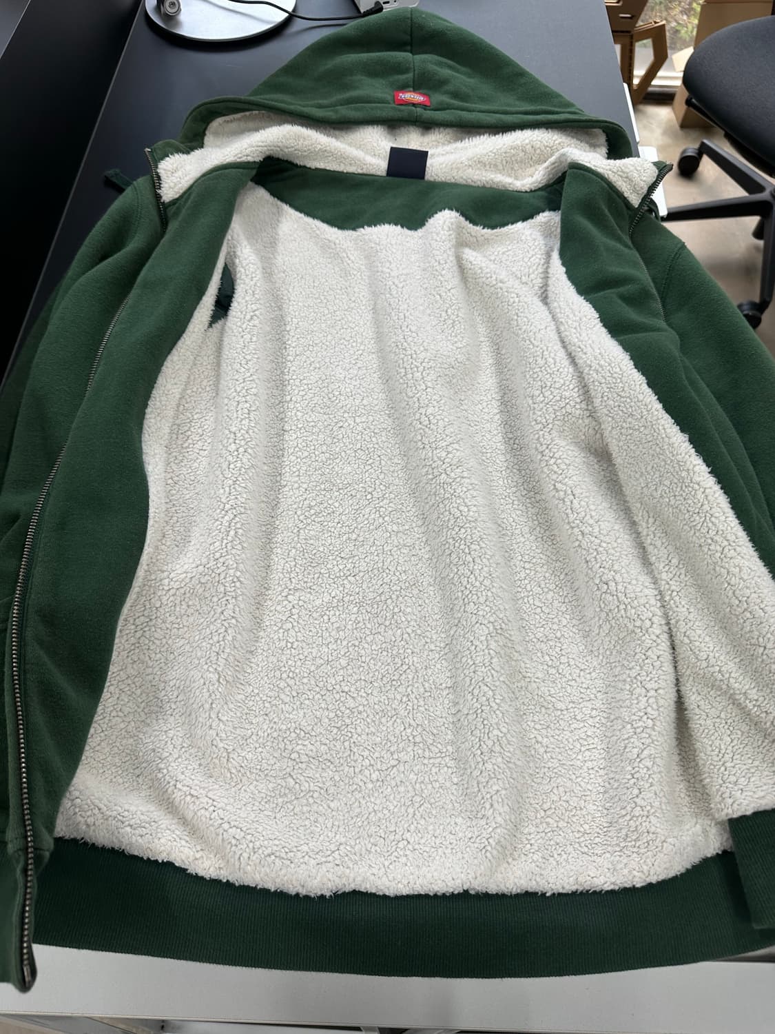 디키즈 자수레터링 후드집업 그린 상품이미지5