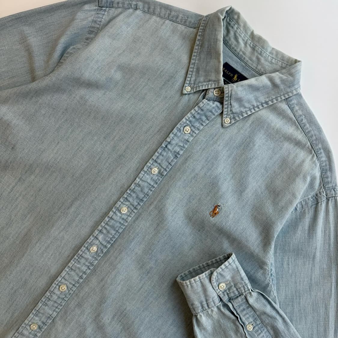 Polo  폴로 랄프로렌 신형 자수 샴브레이 셔츠 상품이미지1