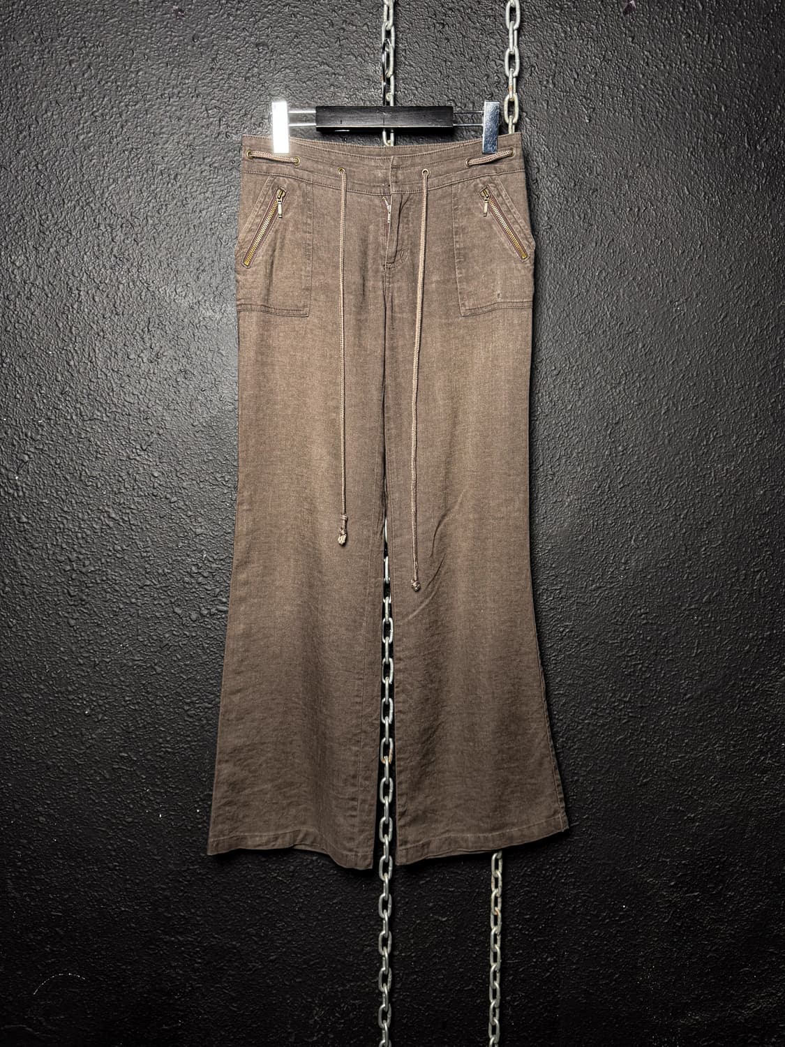 Brown Flare Linen Pants 상품이미지6