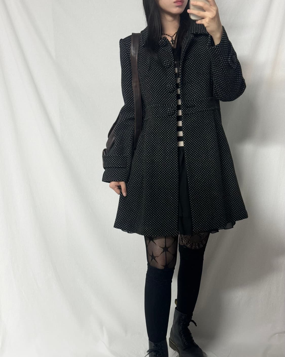 미니 도트 패턴 울 블렌디트 코트 상품이미지10