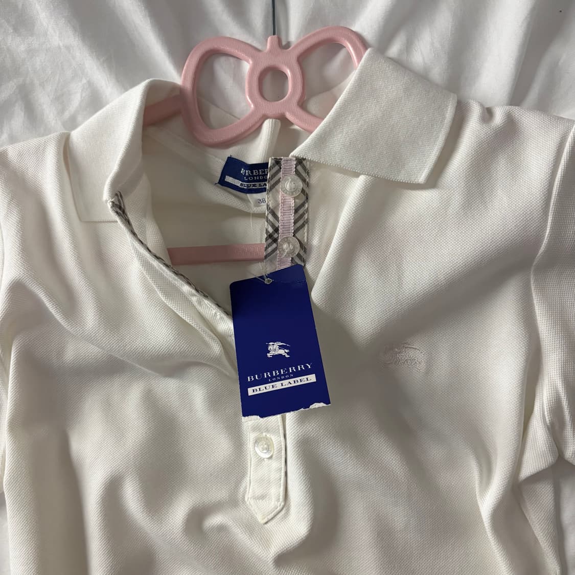 버버리 딱붙 핑크노바체크 카라 티셔츠 상품이미지3