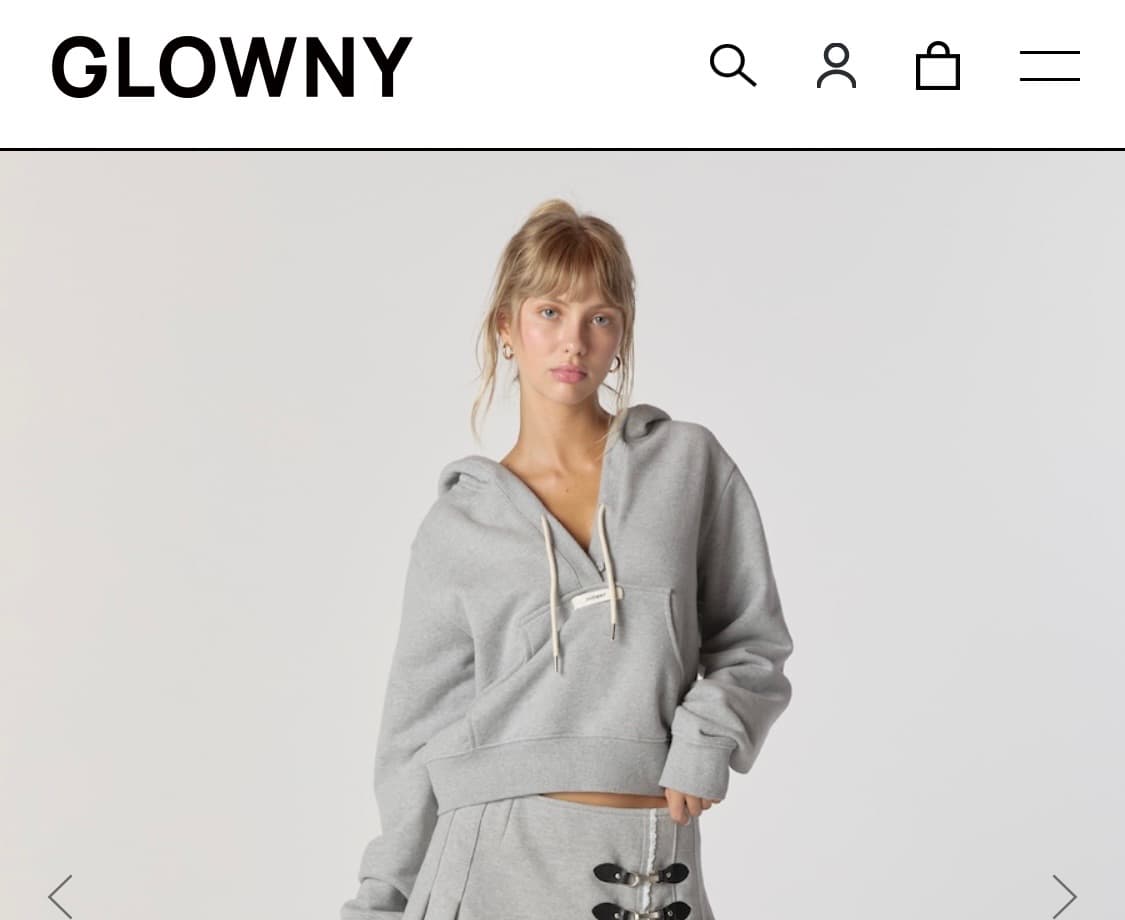 글로니 v컷 후디 (회색 s) 상품이미지1