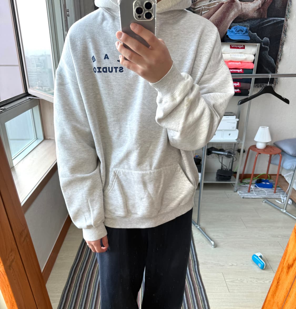 아이앱스튜디오 후드티 그레이 상품이미지1