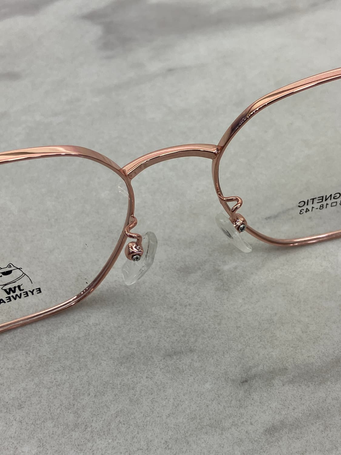 JW EYEWEAR 로즈골드 소프트 스퀘어 와이드 메탈테 안경 상품이미지4