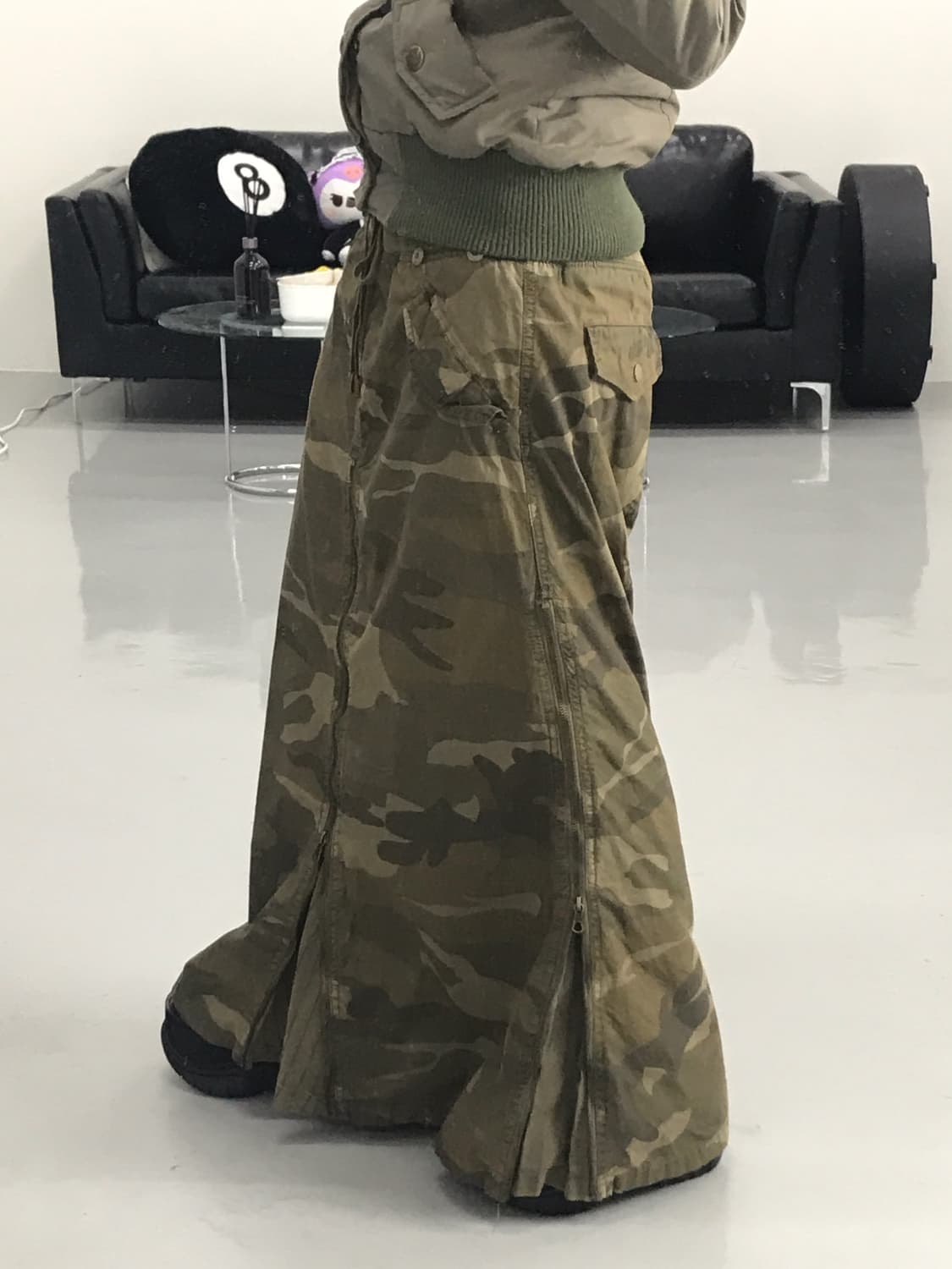 G.o.a Camo Detail Long Skirts 상품이미지4