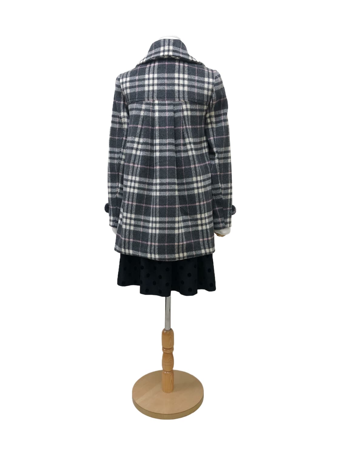 빈티지 미디 체크 코트 상품이미지6