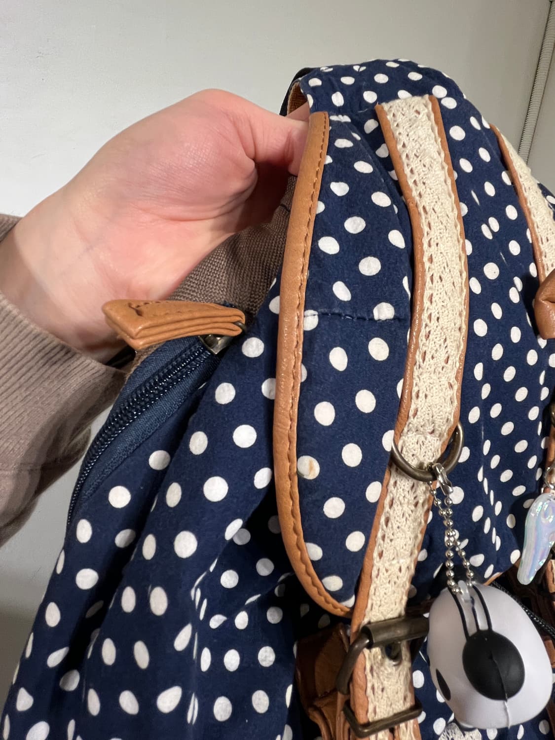네이비 도트 모리걸 백팩 ⭐️ 상품이미지4