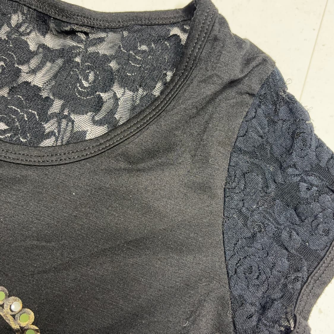 오네갸루 섹시딱붙핏 큐빅왕관 반팔티셔츠 상품이미지6