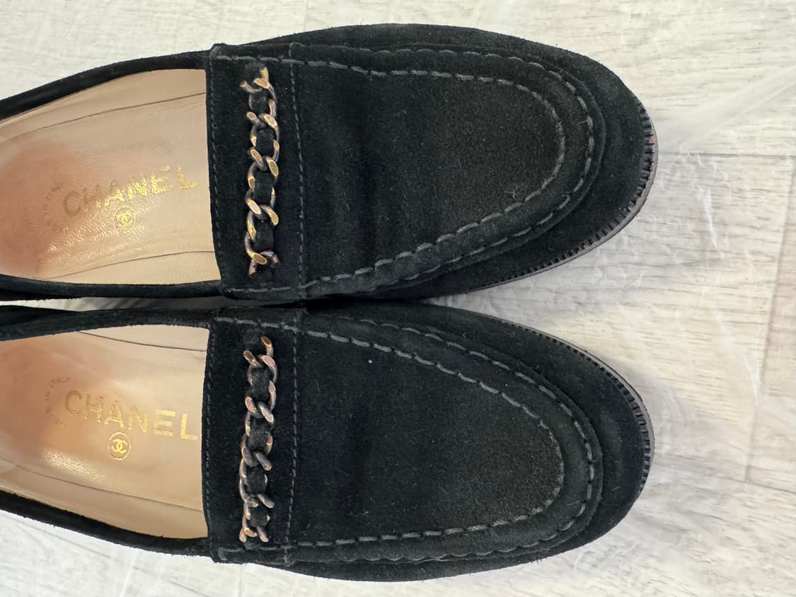 샤넬 빈티지 로퍼 스웨이드 상태좋음 밑창 덧댐 EU37 사이즈 상품이미지3