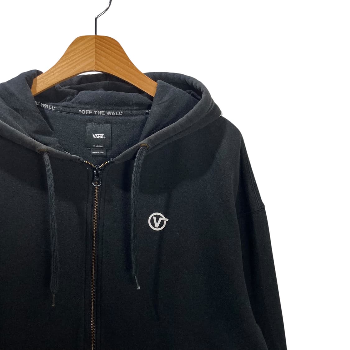 반스 블랙 반집업 후드 상품이미지3