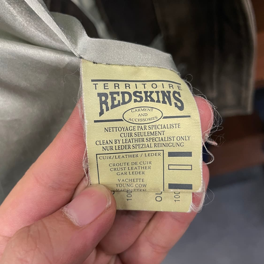 90s Redskins 크러스트 레더 송아지 가죽 A-2 플라이트 자켓 상품이미지7