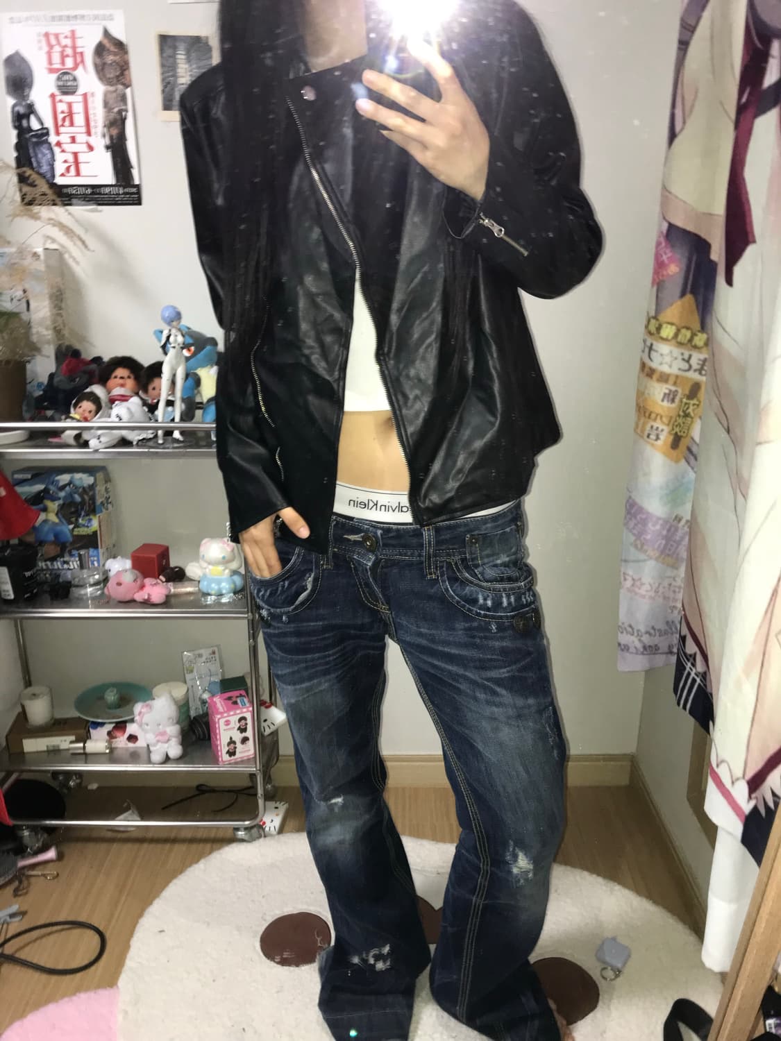 재패니즈 사선지퍼 페이크 레더 자켓 상품이미지3