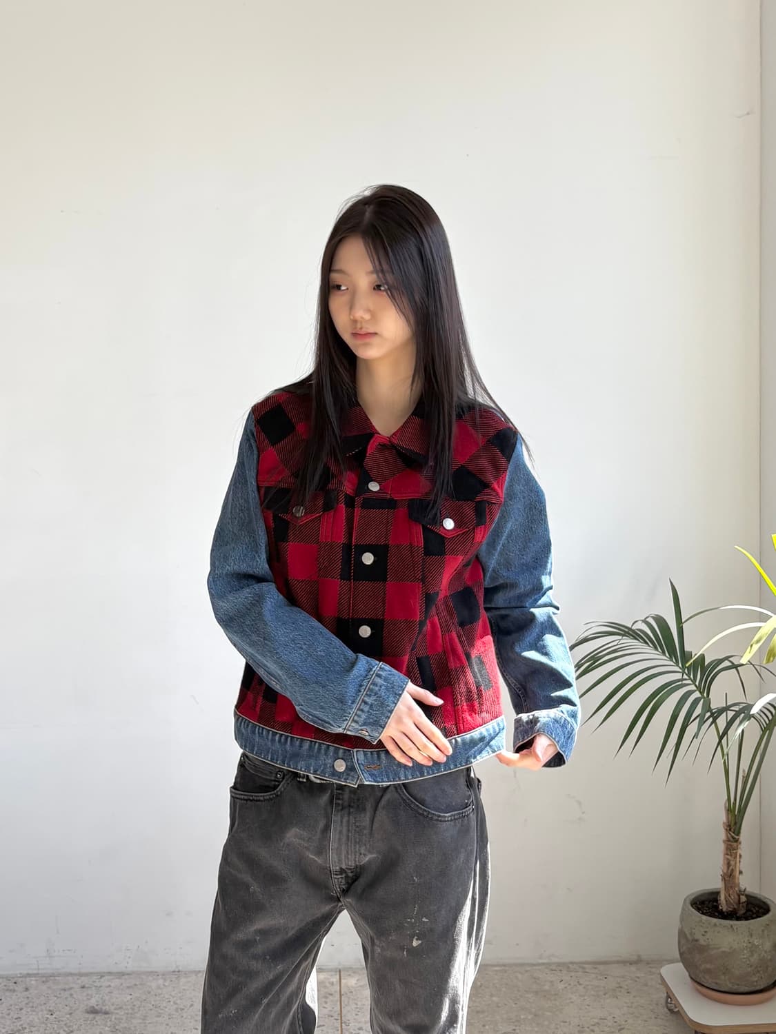 Dries Van Noten 2017 리워크 플란넬 데님 자켓 상품이미지3