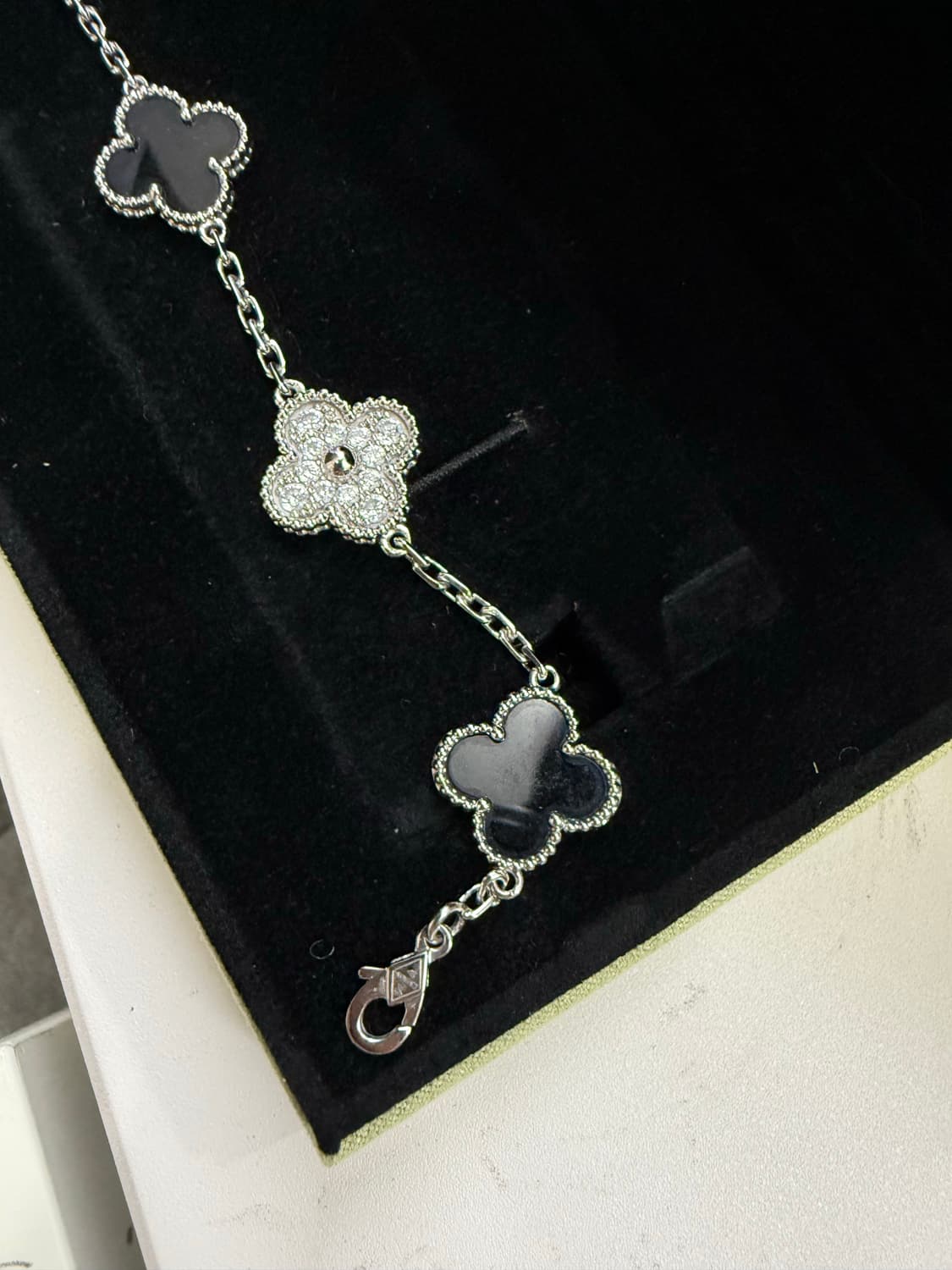 제작)18k화골  5모티브 오닉스/랩다이아 팔찌 (17cm) 상품이미지2